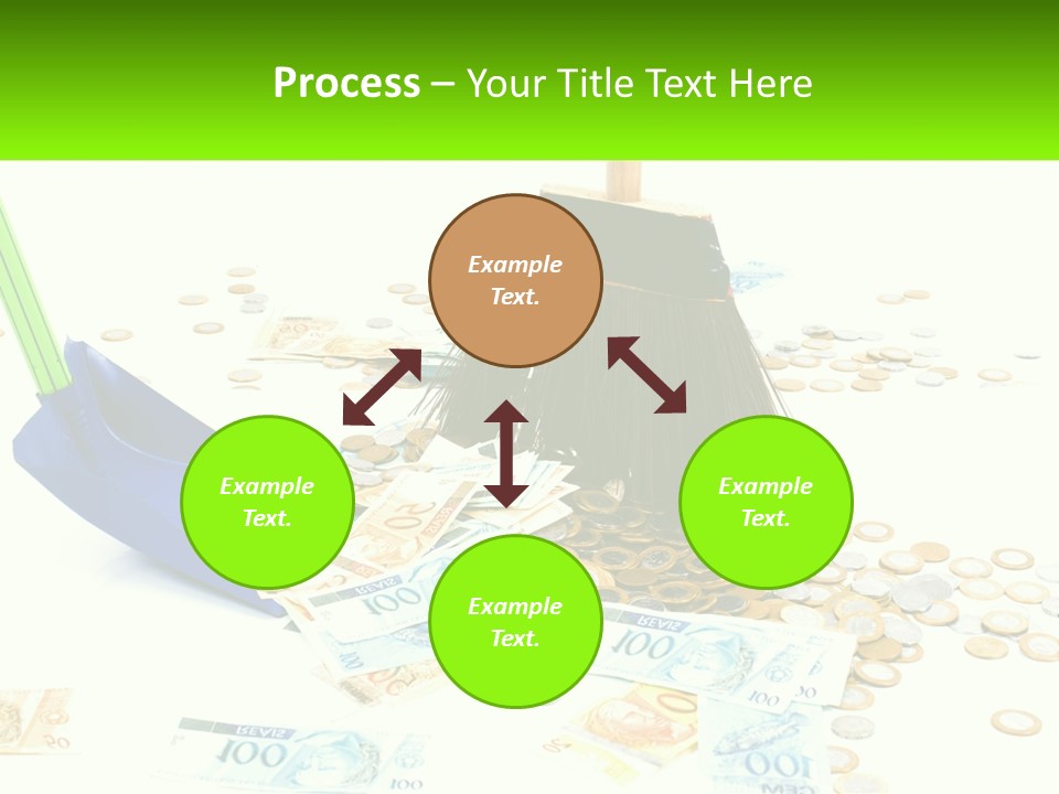 A Broom And Some Money On A Table PowerPoint Template