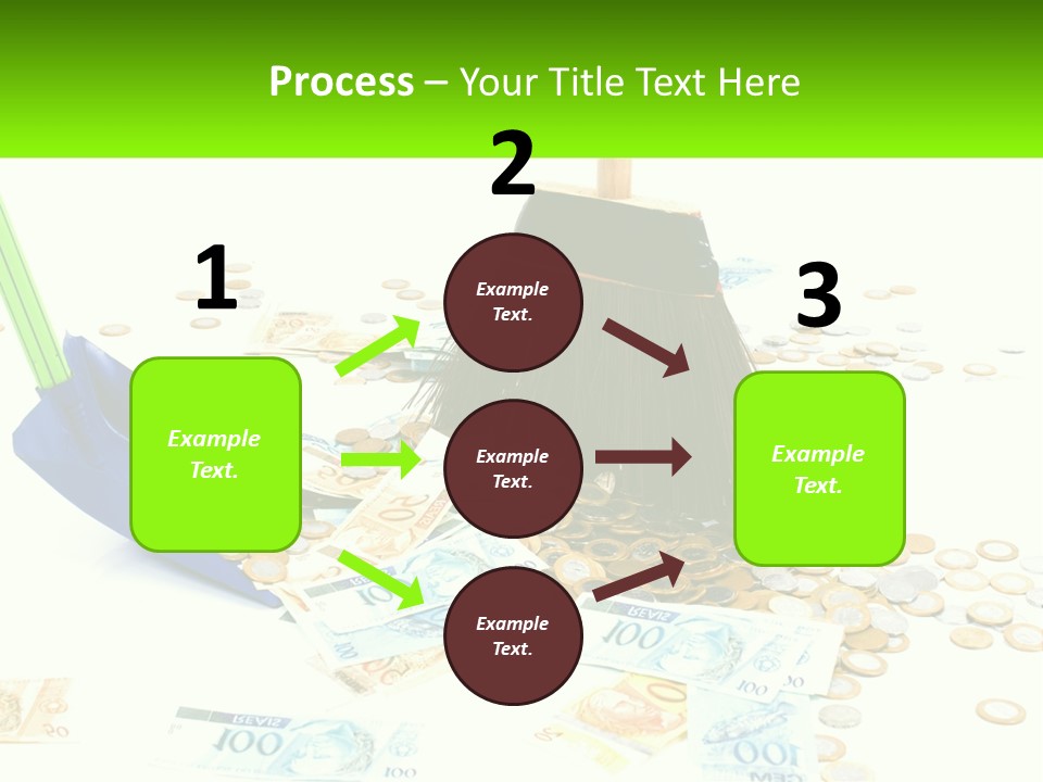 A Broom And Some Money On A Table PowerPoint Template