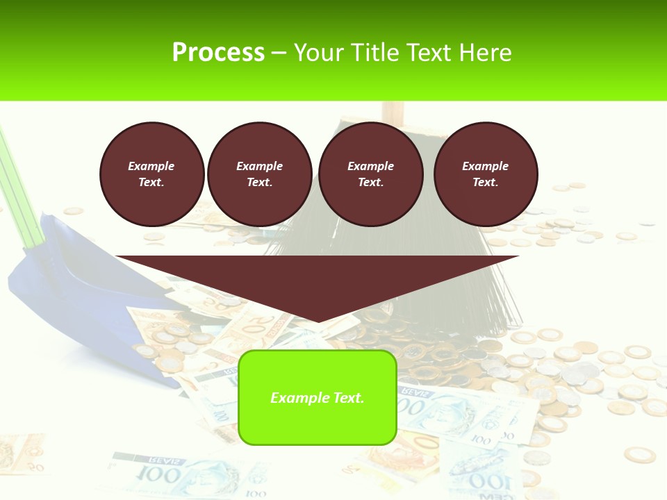 A Broom And Some Money On A Table PowerPoint Template
