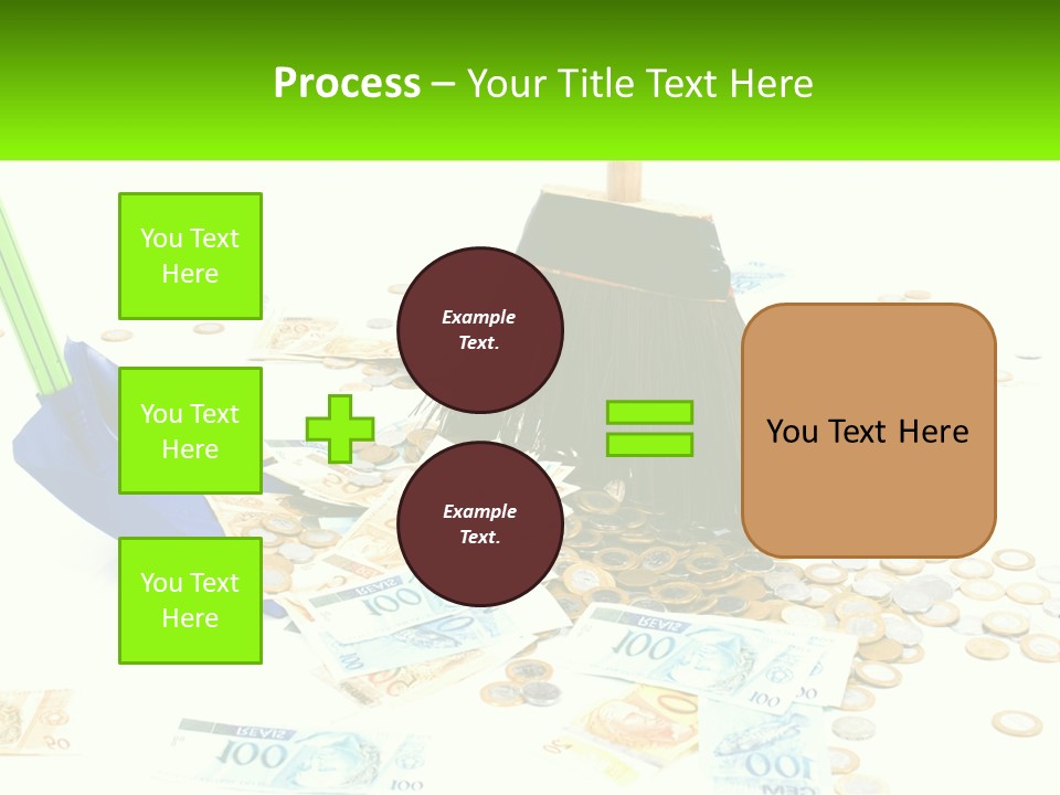A Broom And Some Money On A Table PowerPoint Template