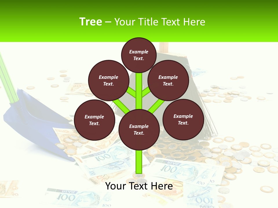 A Broom And Some Money On A Table PowerPoint Template