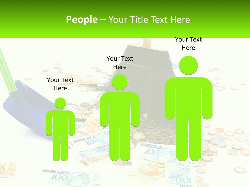 A Broom And Some Money On A Table PowerPoint Template