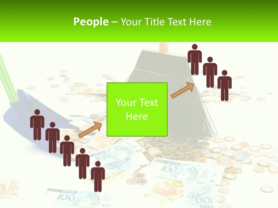 A Broom And Some Money On A Table PowerPoint Template