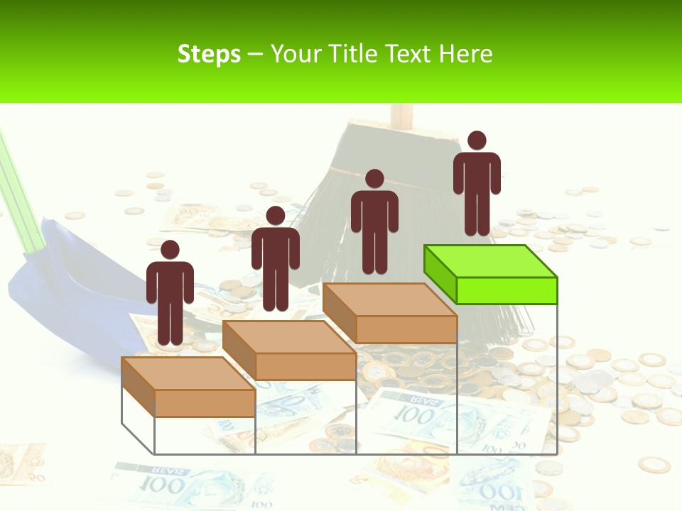 A Broom And Some Money On A Table PowerPoint Template