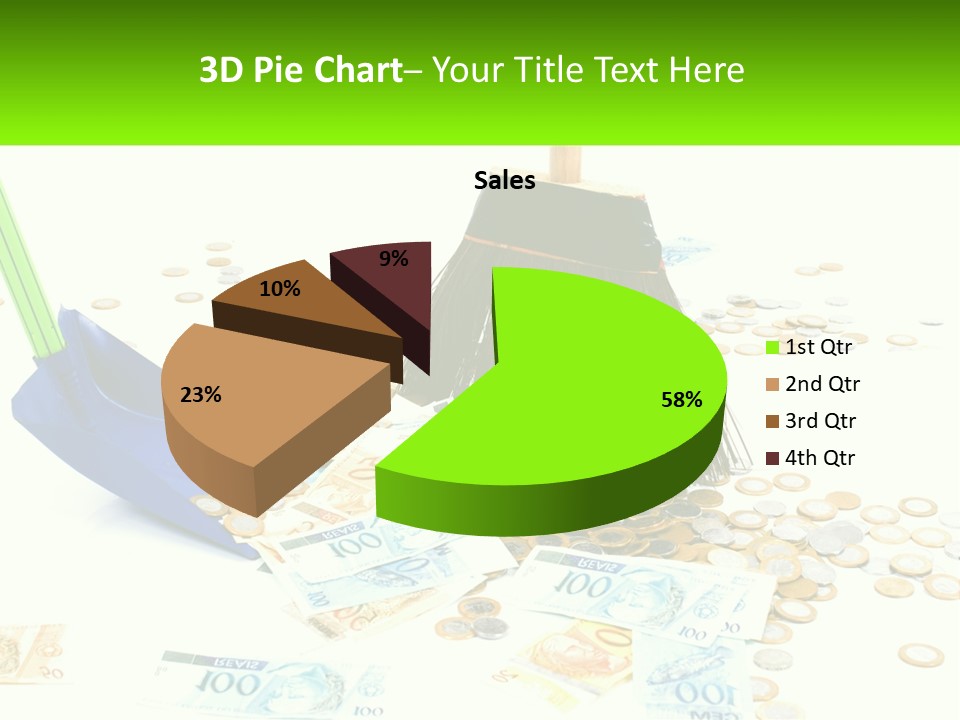 A Broom And Some Money On A Table PowerPoint Template