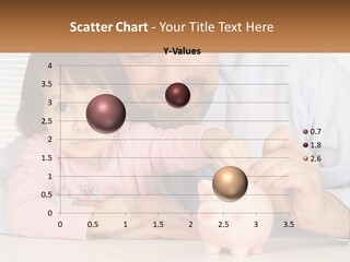 A Man And A Little Girl Putting A Piggy Bank Into A Piggy Bank PowerPoint Template