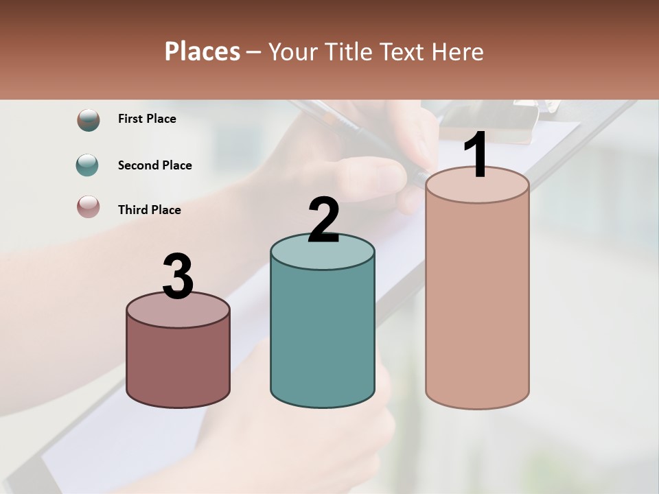 A Person Writing On A Piece Of Paper With A Pen PowerPoint Template