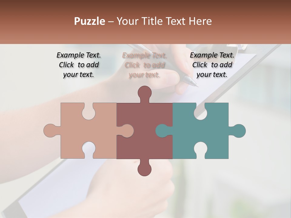 A Person Writing On A Piece Of Paper With A Pen PowerPoint Template