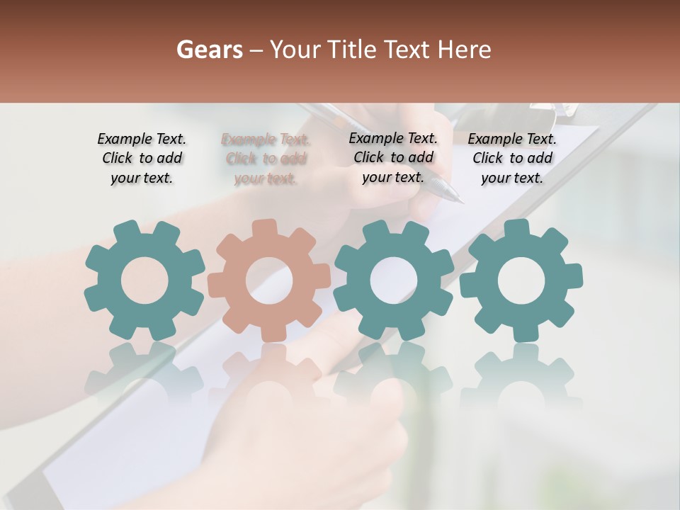 A Person Writing On A Piece Of Paper With A Pen PowerPoint Template