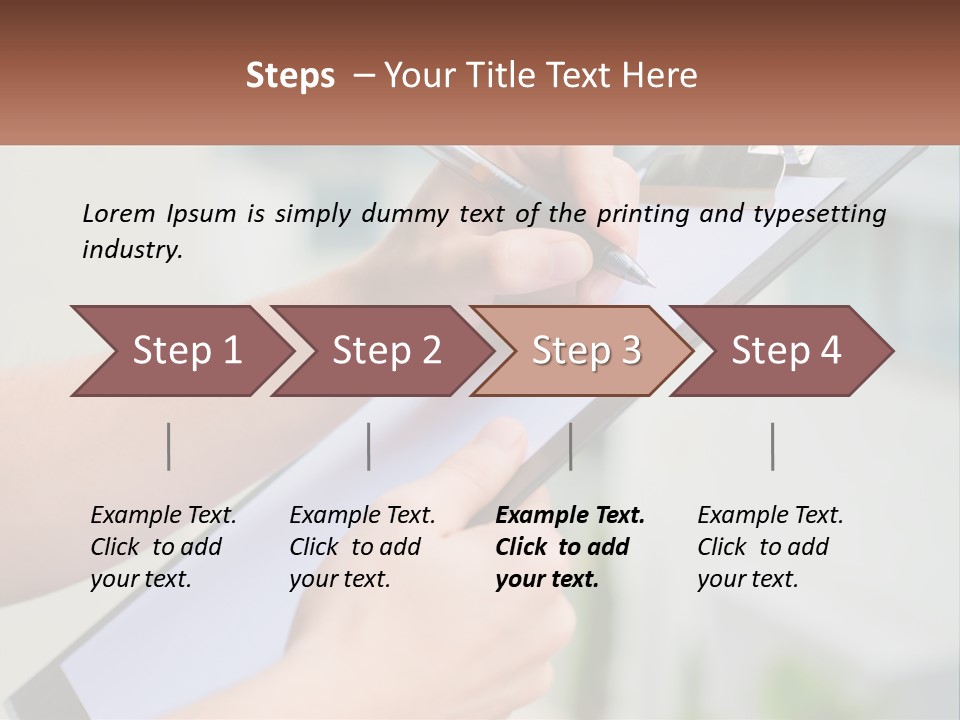A Person Writing On A Piece Of Paper With A Pen PowerPoint Template