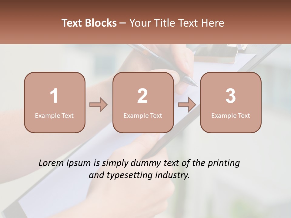 A Person Writing On A Piece Of Paper With A Pen PowerPoint Template