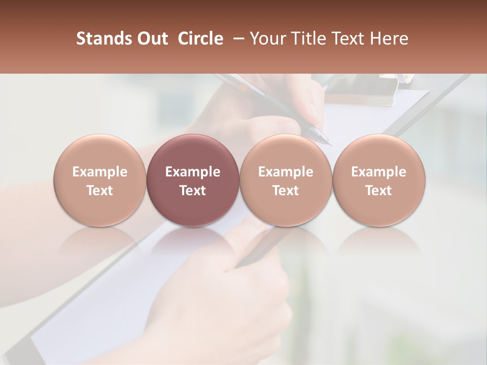 A Person Writing On A Piece Of Paper With A Pen PowerPoint Template