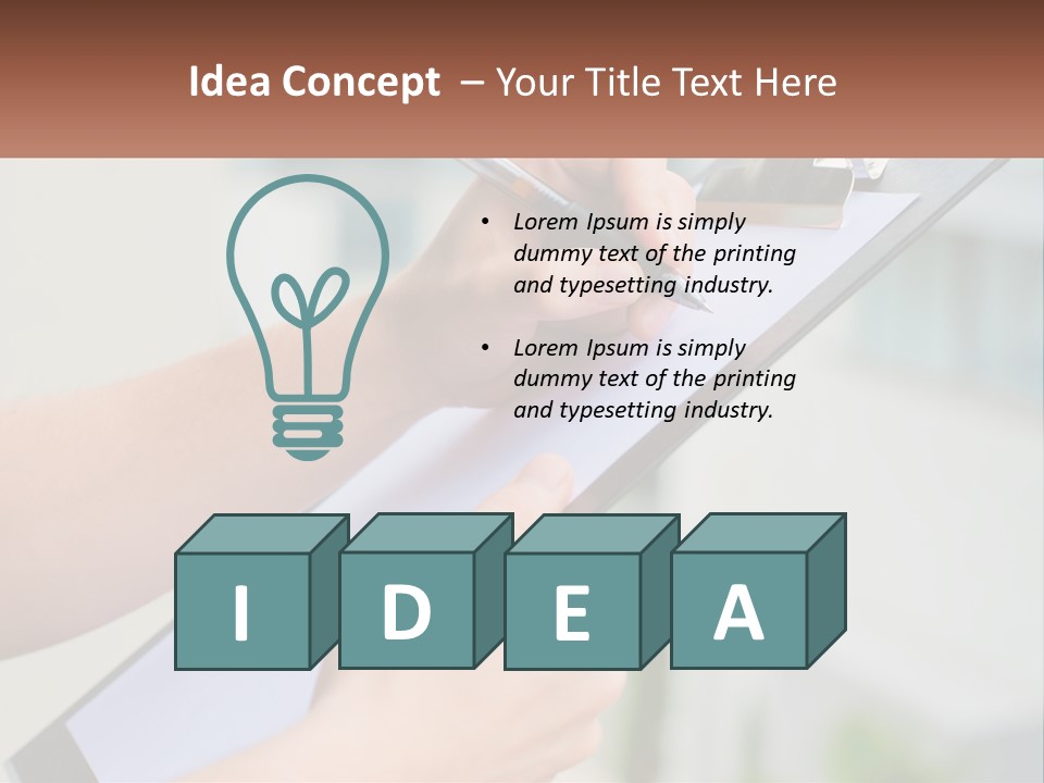 A Person Writing On A Piece Of Paper With A Pen PowerPoint Template