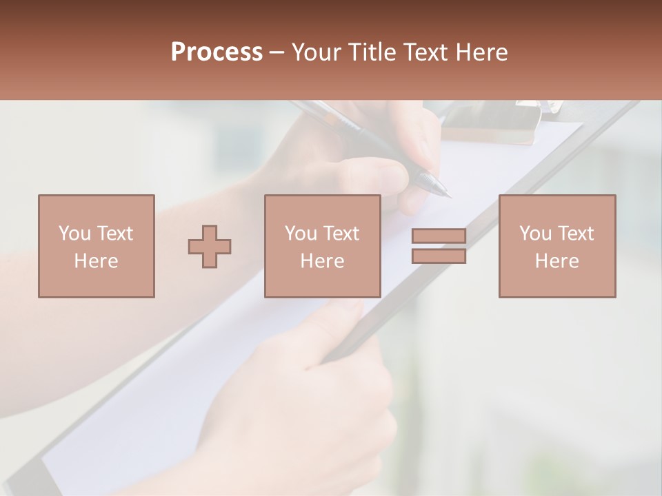 A Person Writing On A Piece Of Paper With A Pen PowerPoint Template