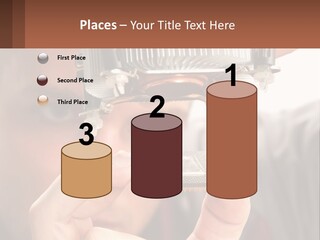 A Man Holding Up A Piece Of Metal In Front Of His Face PowerPoint Template