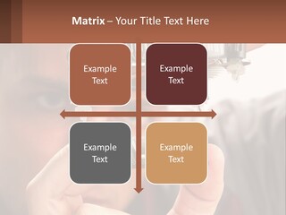 A Man Holding Up A Piece Of Metal In Front Of His Face PowerPoint Template