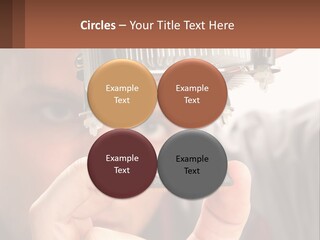 A Man Holding Up A Piece Of Metal In Front Of His Face PowerPoint Template