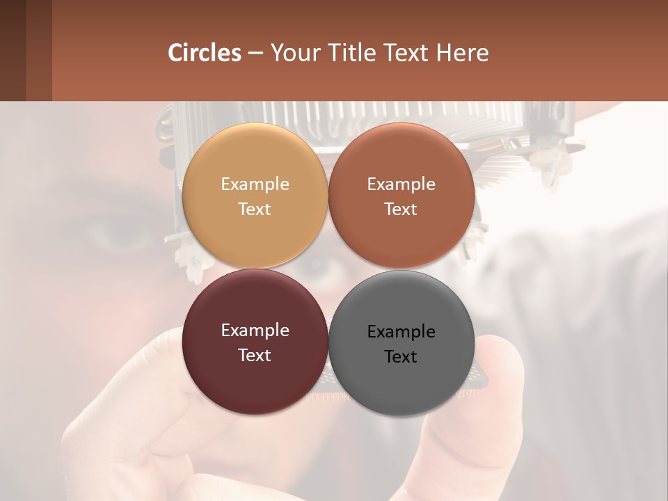 A Man Holding Up A Piece Of Metal In Front Of His Face PowerPoint Template