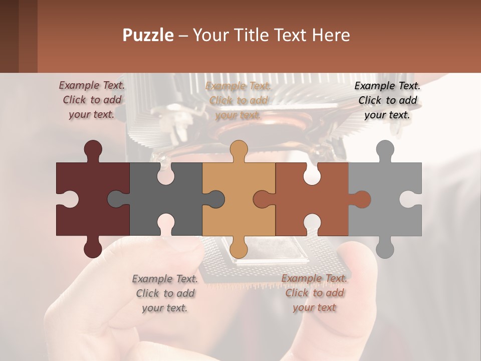 A Man Holding Up A Piece Of Metal In Front Of His Face PowerPoint Template