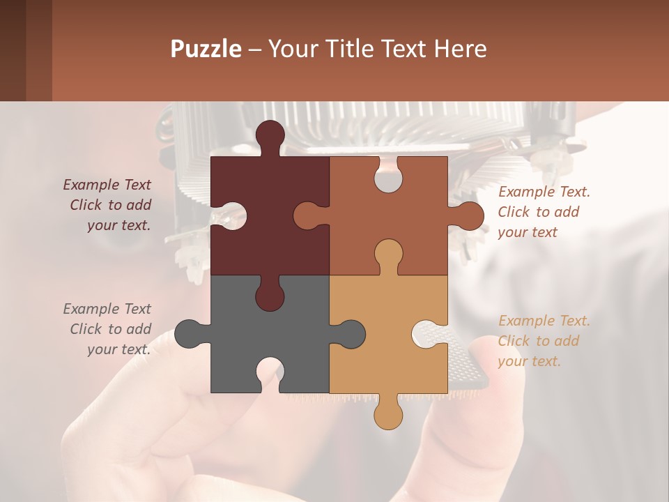 A Man Holding Up A Piece Of Metal In Front Of His Face PowerPoint Template