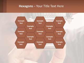 A Man Holding Up A Piece Of Metal In Front Of His Face PowerPoint Template