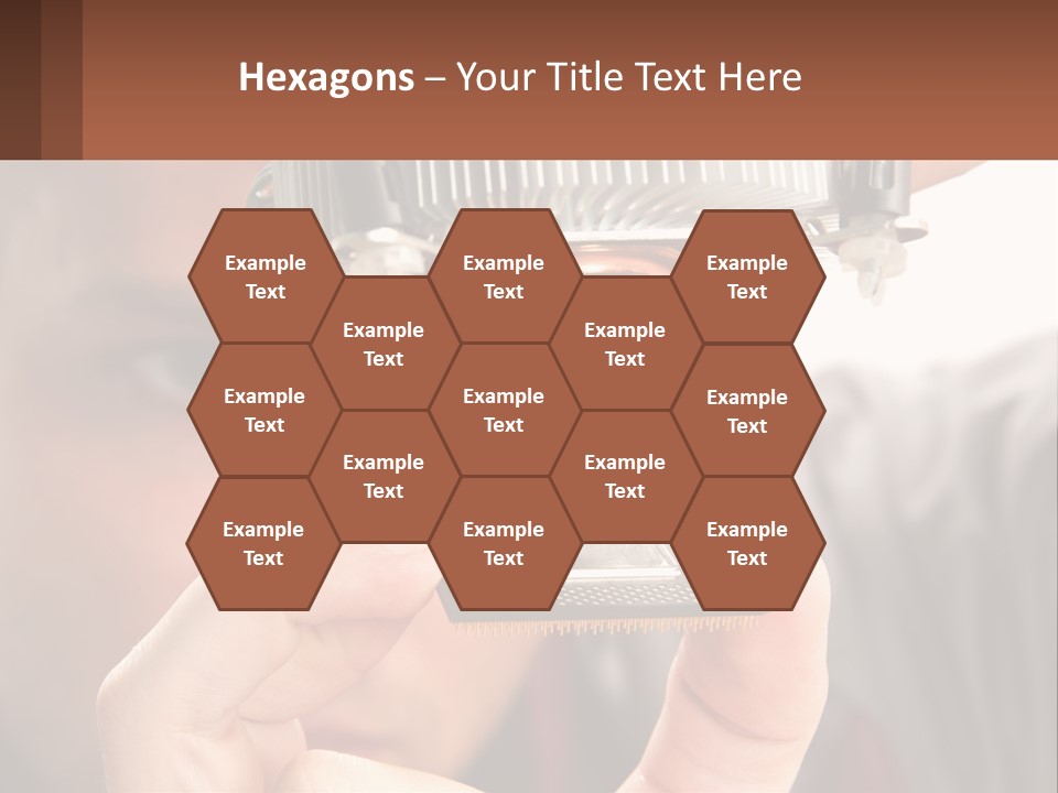 A Man Holding Up A Piece Of Metal In Front Of His Face PowerPoint Template