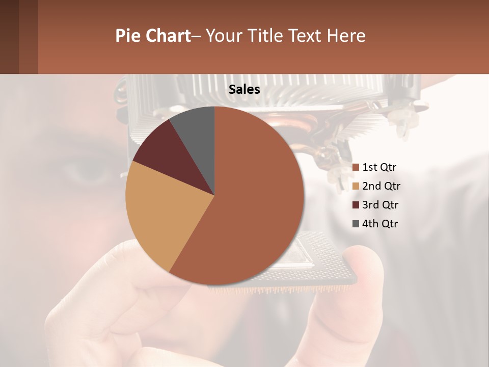 A Man Holding Up A Piece Of Metal In Front Of His Face PowerPoint Template