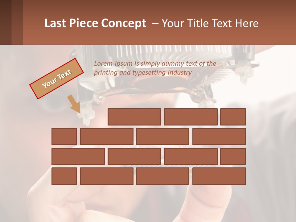 A Man Holding Up A Piece Of Metal In Front Of His Face PowerPoint Template