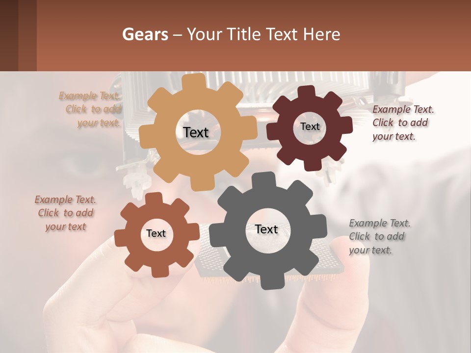 A Man Holding Up A Piece Of Metal In Front Of His Face PowerPoint Template