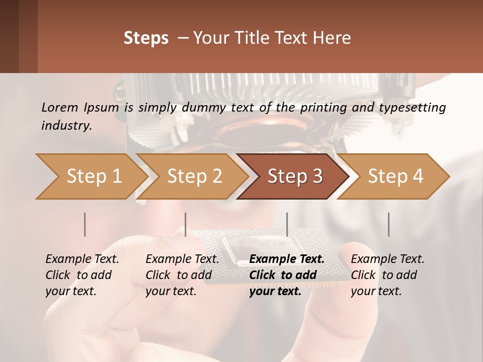 A Man Holding Up A Piece Of Metal In Front Of His Face PowerPoint Template