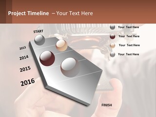 A Man Holding Up A Piece Of Metal In Front Of His Face PowerPoint Template