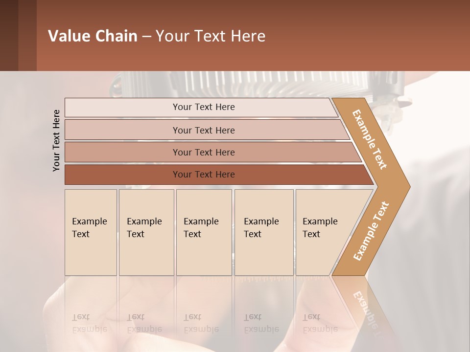 A Man Holding Up A Piece Of Metal In Front Of His Face PowerPoint Template