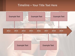 A Man Holding Up A Piece Of Metal In Front Of His Face PowerPoint Template