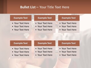 A Man Holding Up A Piece Of Metal In Front Of His Face PowerPoint Template