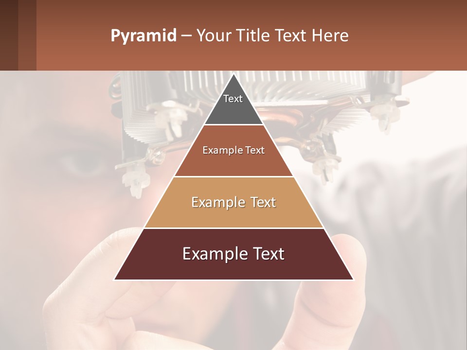 A Man Holding Up A Piece Of Metal In Front Of His Face PowerPoint Template