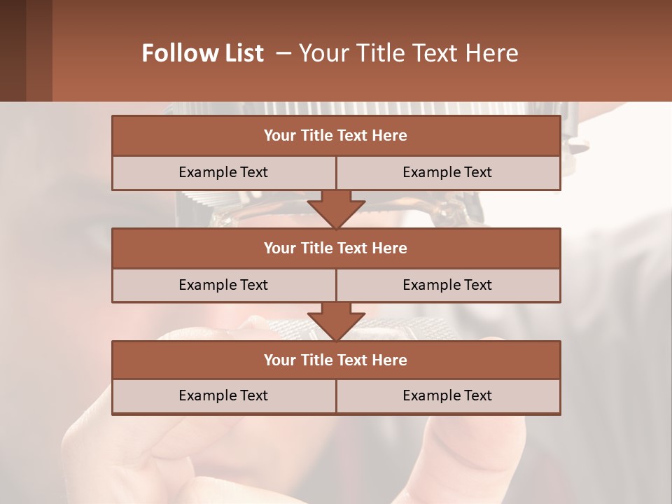 A Man Holding Up A Piece Of Metal In Front Of His Face PowerPoint Template