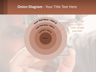 A Man Holding Up A Piece Of Metal In Front Of His Face PowerPoint Template