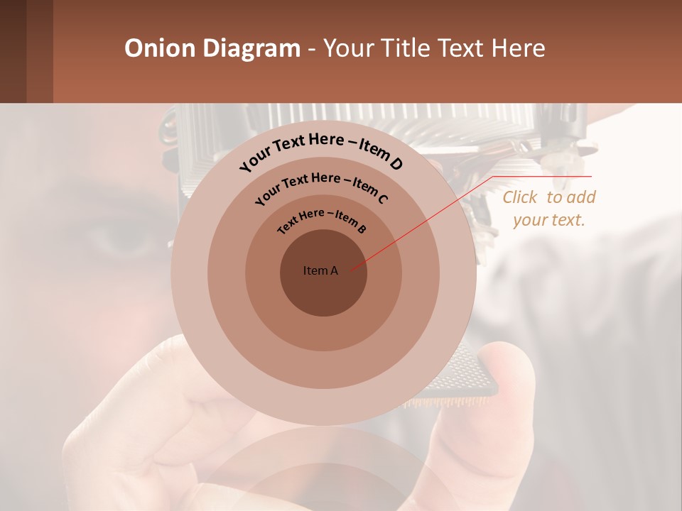 A Man Holding Up A Piece Of Metal In Front Of His Face PowerPoint Template