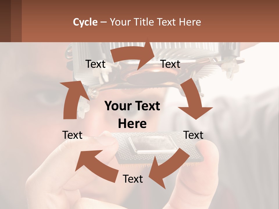 A Man Holding Up A Piece Of Metal In Front Of His Face PowerPoint Template
