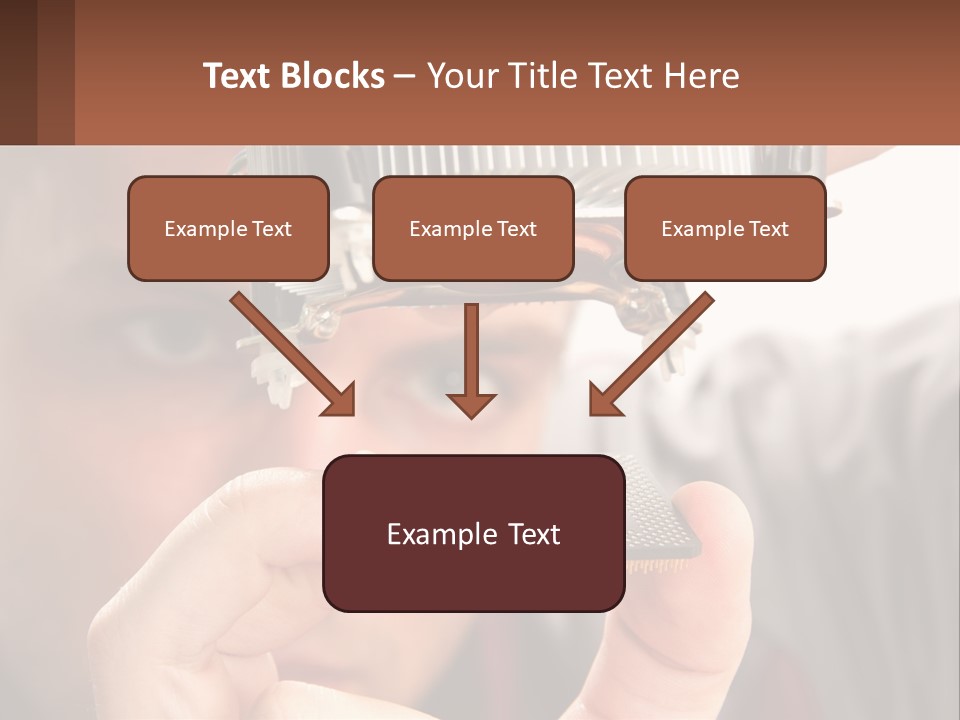 A Man Holding Up A Piece Of Metal In Front Of His Face PowerPoint Template