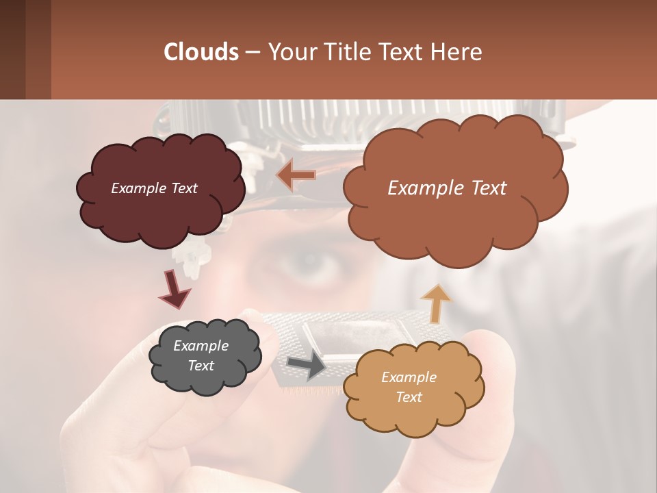 A Man Holding Up A Piece Of Metal In Front Of His Face PowerPoint Template