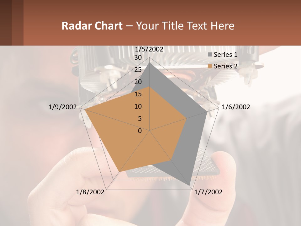A Man Holding Up A Piece Of Metal In Front Of His Face PowerPoint Template
