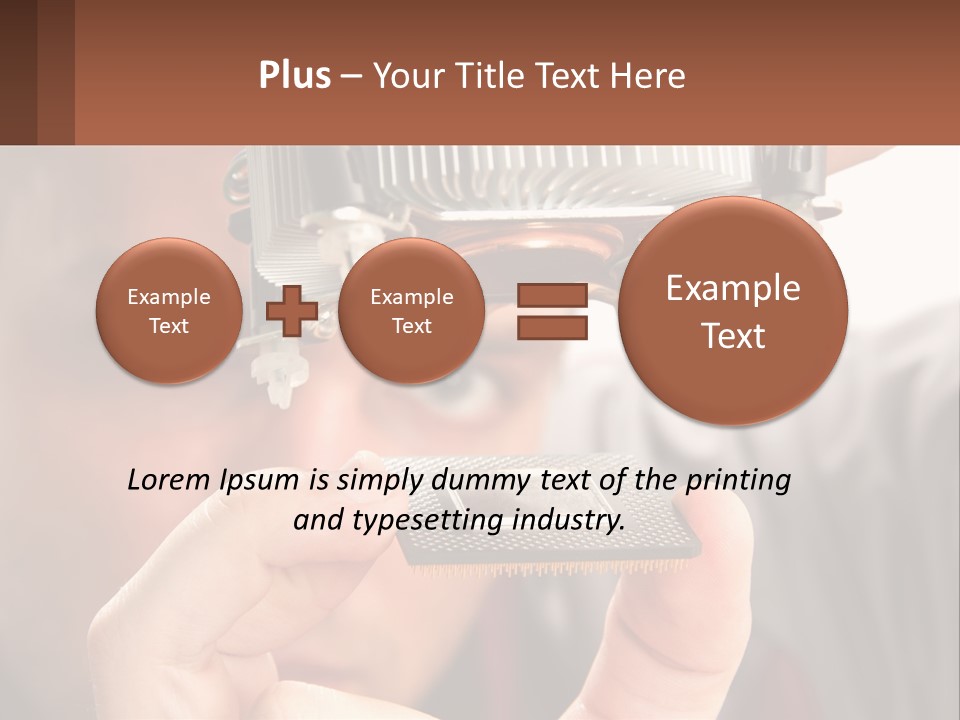 A Man Holding Up A Piece Of Metal In Front Of His Face PowerPoint Template