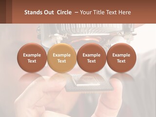 A Man Holding Up A Piece Of Metal In Front Of His Face PowerPoint Template