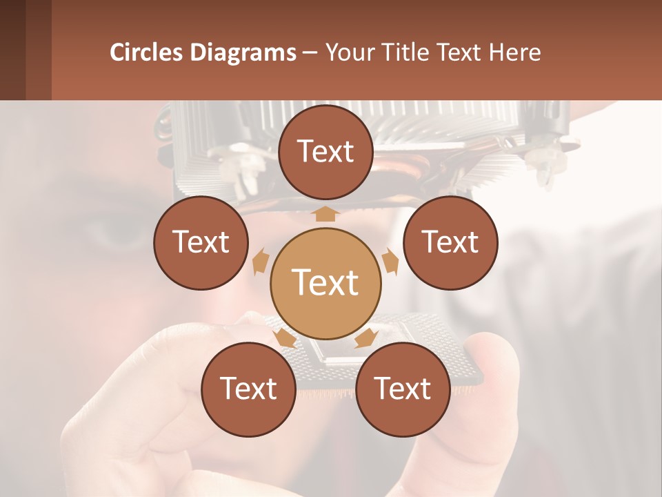 A Man Holding Up A Piece Of Metal In Front Of His Face PowerPoint Template