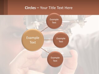 A Man Holding Up A Piece Of Metal In Front Of His Face PowerPoint Template