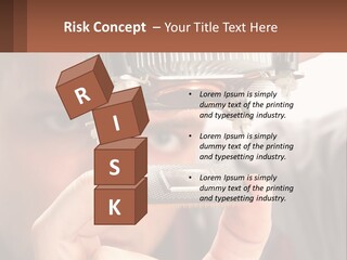 A Man Holding Up A Piece Of Metal In Front Of His Face PowerPoint Template