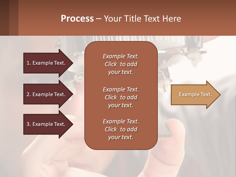 A Man Holding Up A Piece Of Metal In Front Of His Face PowerPoint Template