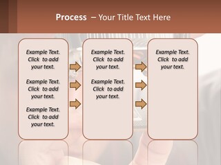 A Man Holding Up A Piece Of Metal In Front Of His Face PowerPoint Template