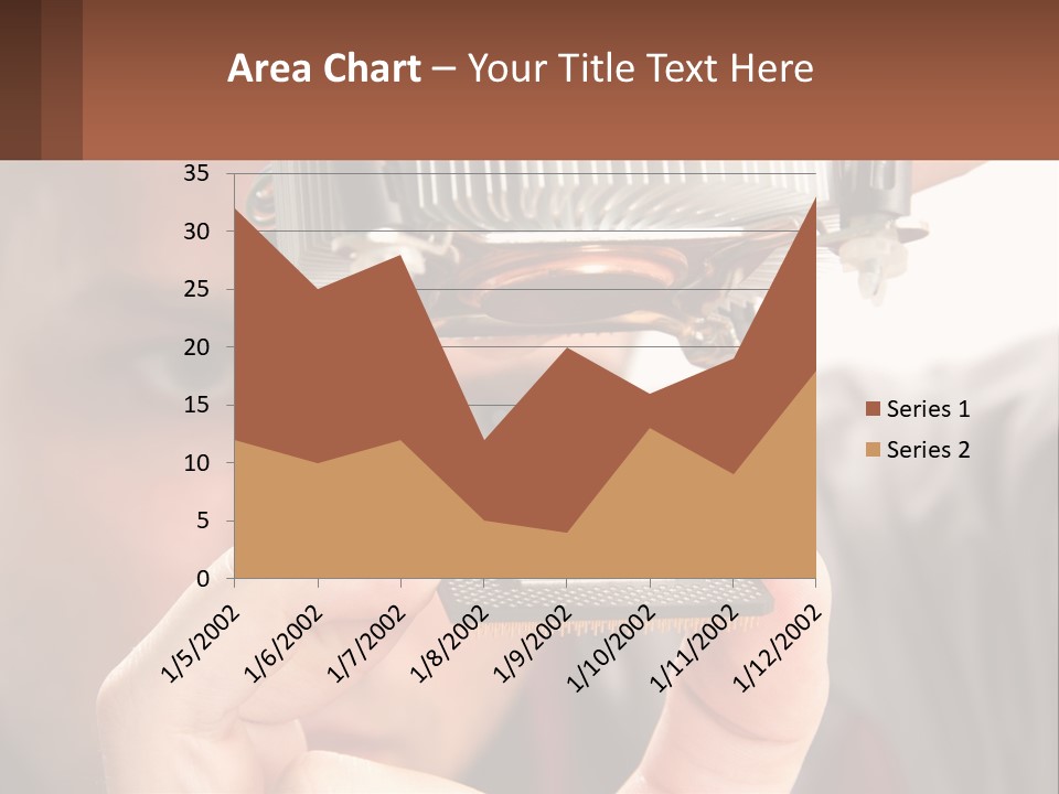 A Man Holding Up A Piece Of Metal In Front Of His Face PowerPoint Template